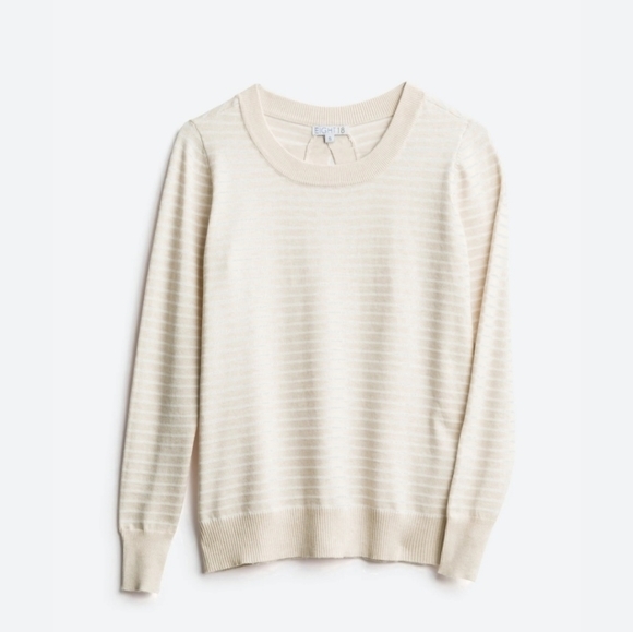 Eight 18 Sweaters - EIGHT 18 White and‎ biege sweater